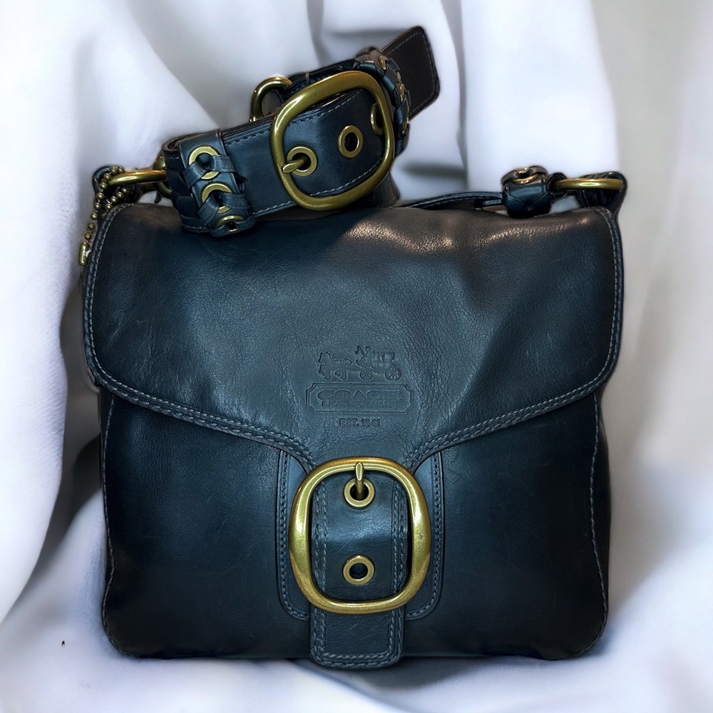 COACH Bleeker Navy Shoulder Bag
